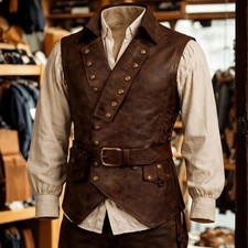 Mens Leather Medieval Vest