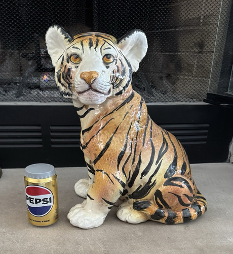 Ceramic tiger cub figurine - tiger,