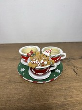 Yankee Candle Gingerbread Tea Cup Trio Tealight Candle Holder Christmas Festive