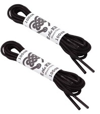 Black Round Shoe Laces Waxed Cotton 100cm / 3mm Wide  5 / 6 Eyelet Pairs x 2