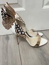 Sophia Webster Evangeline Angel-Wing Stiletto Shoes UK4 /EU 37 White Rose Gold