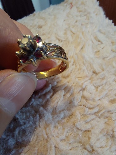 14kt gold ruby floral - ruby, ring