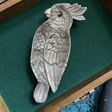 Vintage Parrot/cockatoo Metal Tray Ruby Eye