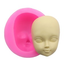 Grade Silicone 3D Baby Face Girl for Head Shape DIY Chocolate Mold Fondant