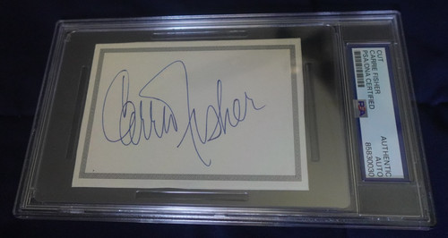 Carrie fisher autographed 3x4 - carrie,