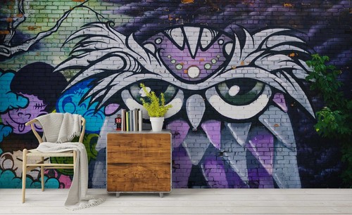 Graffiti owl self adhesive - 3d,