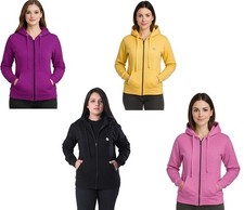 Womens Ladies Plain Zip Up