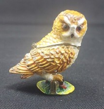 Barn Owl Enamel/Enamelled Hinged Trinket Box