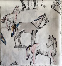 USED Cath Kidston Large Wild Horses Lightweight Cotton Fabric Assorted Sizes