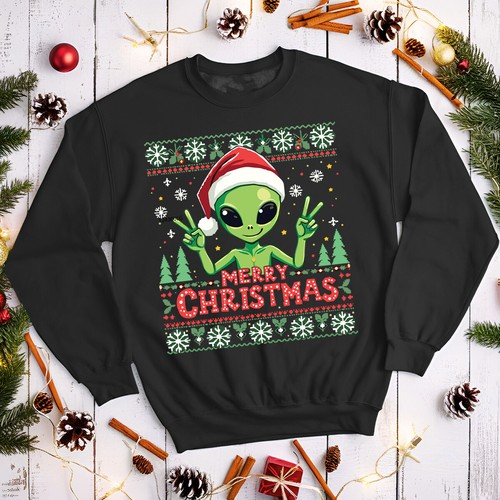 Alien christmas jumper - alien,