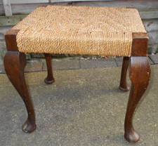 WOODEN STOOL WOVEN RATTAN TOP