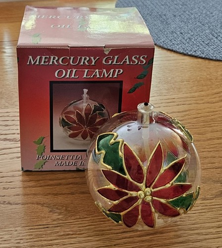 Vintage mercury glass oil - oil, lamp
