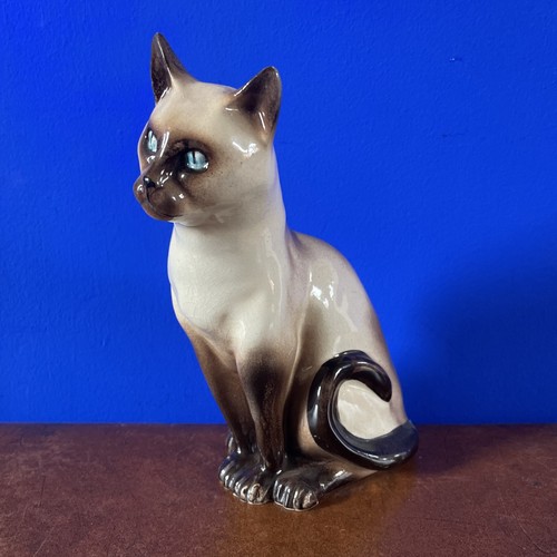 Vintage porcelain siamese cat - vintage,