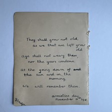 WW1 Handwritten Note "They