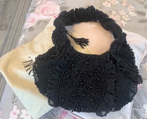 Zara black beaded - , bag