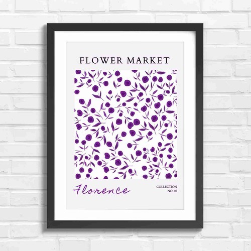 Floral market botanical purple - botanical,