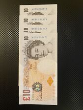 ENGLAND - 4x £10 Pounds - Consecutive Number - very good condition  