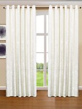 Luxury Crushed Velvet Curtains Eyelet Ring Top Ready Made Lined Pair Curtains