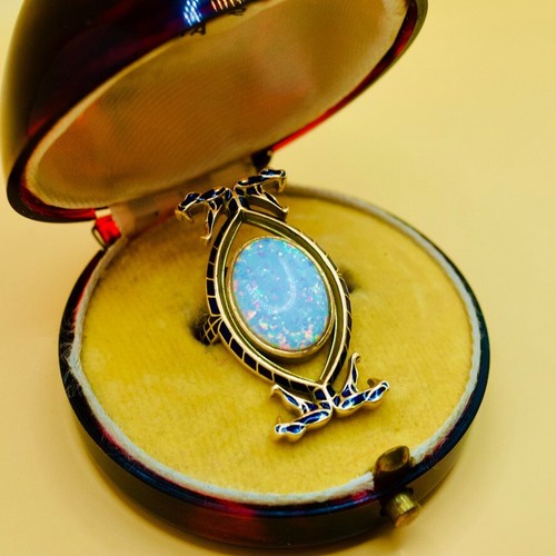 18ct gold snake - with, opal