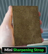 Handmade Wood & Leather Strop for Sharpening Small Knives Bushcraft Camping etc
