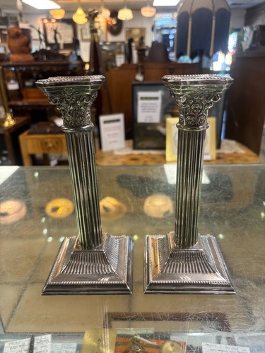 Pair antique silver plated - pair,