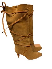 Mode In Pelle vintage  western  Suede Tie Up Boots UK Size 3, EU Size 36 rare