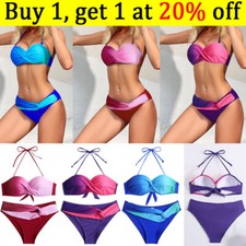 Women Push Up Bikini Set Swimsuit Padded Bandeau Bra Beach Bathing Swimwear Suit
