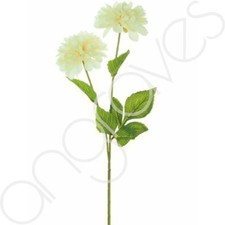 Ivory Artificial Silk Ball Chrysanthemum Flower With 2 Heads (64cm) Decorative