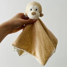 Mothercare Monkey Comforter Brown Beige Polka Dots Plush Blankie Doudou Soother