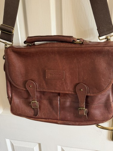 Barbour brown leather satchel - barbour,