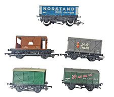 Rack Of 5Triang Hornby Model Railway Wagons Collection Including Norstand & More
