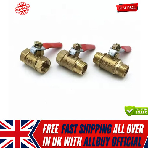 Brass ball valve - brass, 3/8