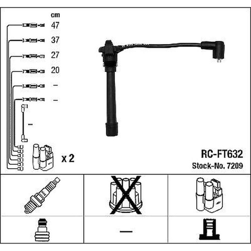 Ignition cable kit ngk 7209 - cable,