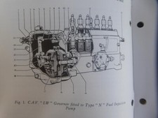 DIESEL ENGINE SPEED GOVERNORS BR, LW, RW TYPE RARE CAV GARAGE MANUAL INSTRUCTION