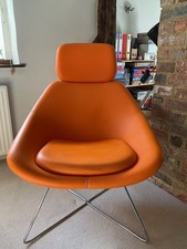 Allermuir Open Lounge Chair With Headrest In Orange