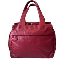 Jacob Genuine Leather Red Satchel Tote Bag Classic Work Shoulder Handbag