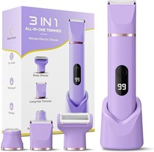 Lady Shavers for Women 3-in-1, Tiovara Painless Electric Razors Shaver IPX7