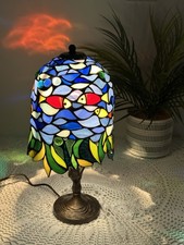 Unusual Tiffany Style Fish Desing Table Lamp