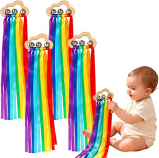 4 Pcs Rainbow Bell, Wooden