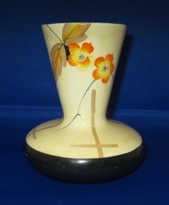 Vintage MYOTT Art Deco Large Cone Neck Posy Vase HW434 Orange Yellow Flowers
