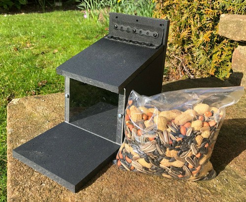 Squirrel feeder box with food - box,