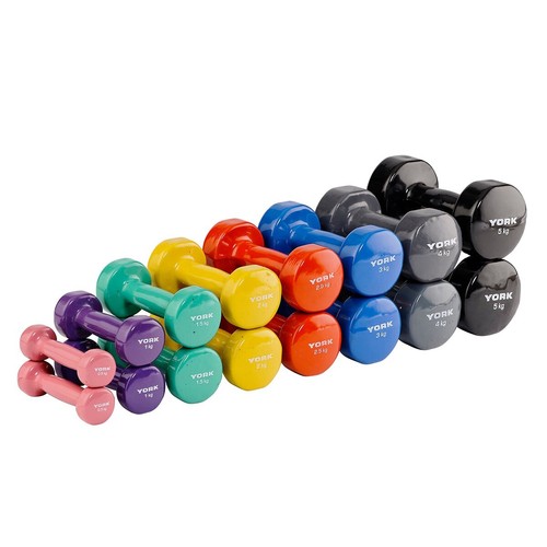 York vinyl dipped dumbbells - york,