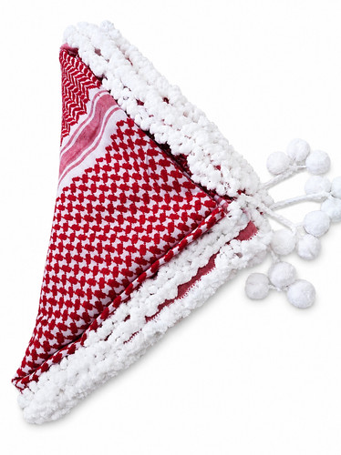 Handmade jordanian red shemagh - jordanian,