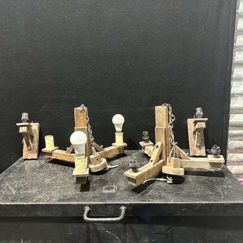 Vintage wooden lights ceiling - lights.,