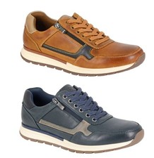 Mens Leather Lace up & Zip