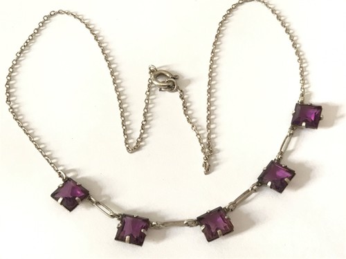 Antique silver amethyst - , paste