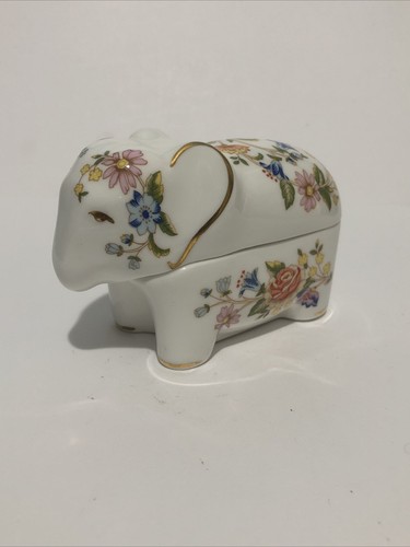 Elephant ceramic box and lid - ceramic,