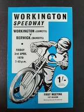 Speedway programme WORKINGTON 1st ever meeting v Berwick 3 April 1970