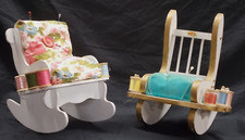 2 VINTAGE UPHOLSTERED WOODEN