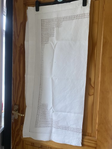 Vintage cotton lace tablecloth - vintage,